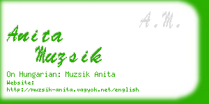 anita muzsik business card